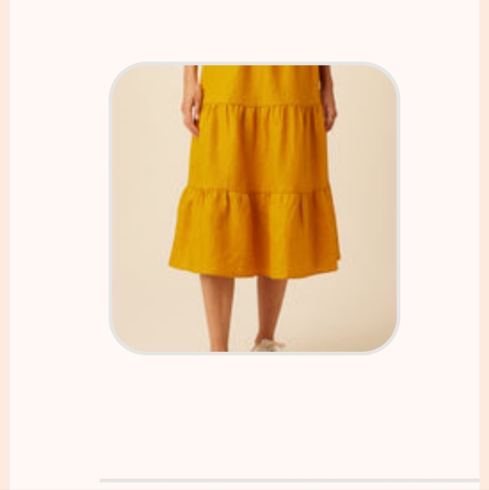 Amour Vert Jill Linen Skirt - Sunflower, Size XS